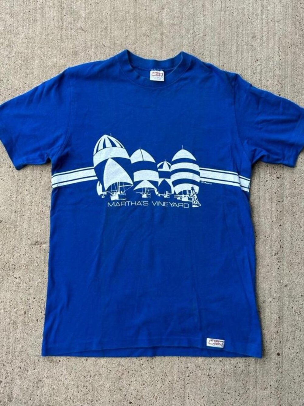 Vintage Cobalt Blue Martha’s Vineyard Single Stitch Tee